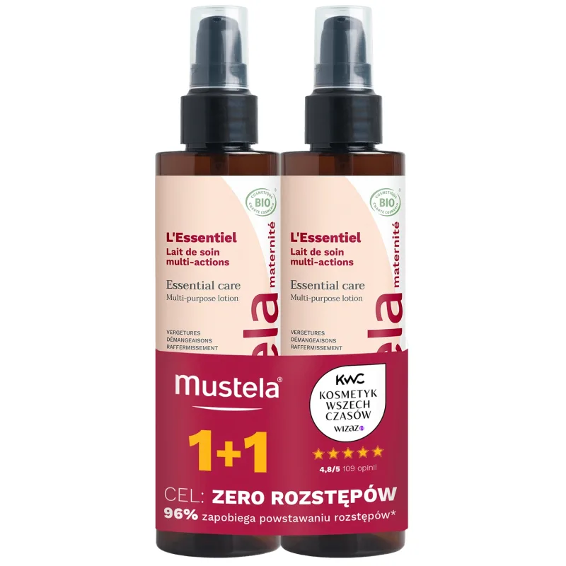 Set Mustela Maternite Essential Care, lapte de corp multifuncțional, pentru femeile însărcinate și postnatale, 200 ml + 200 ml gratuit — preț și oferte