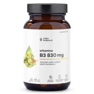 Aura Herbals Vitamina B3, niacină, 60 capsule