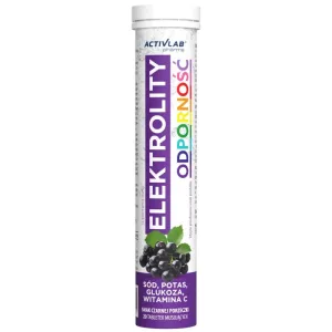 Activlab Pharma Elektrolity Odporność, aromă de coacăze negre, 20 comprimate efervescente