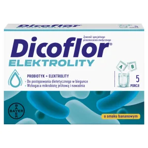 Dicoflor Elektrolity, pentru copii și adulți, aromă de banane, 10 pliculețe