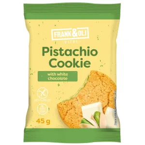 Frank&Oli Pistachio Cookie, cookie moale, ciocolată albă, 45 g