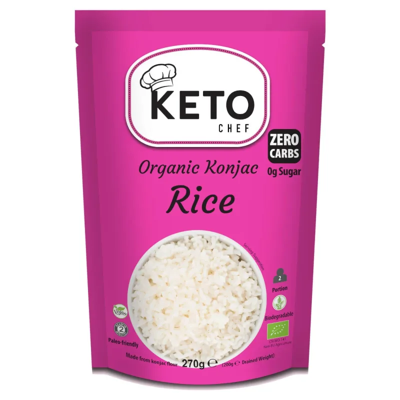 Keto Chef Organic Konjac Rice, tăieței konjac în formă de orez, 270 g — preț și oferte