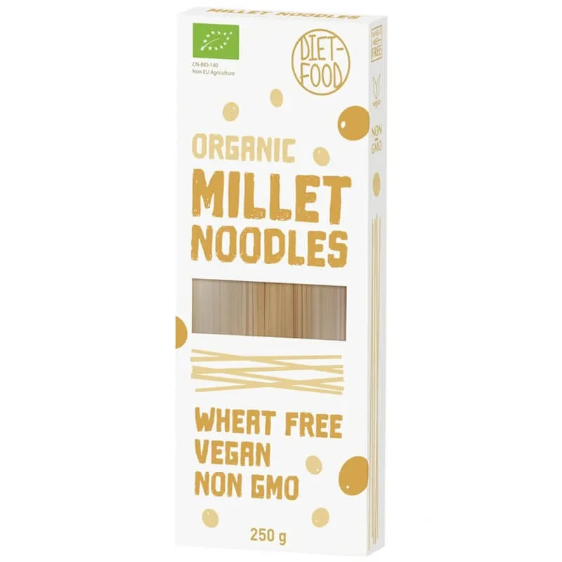 Diet-Food Organic Millet Noodles, tăieței de mei fără gluten, Bio, 250 g — preț și oferte