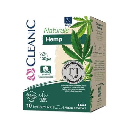 Absorbante de noapte din bumbac si canepa, 10 bucati, Cleanic — preț și oferte