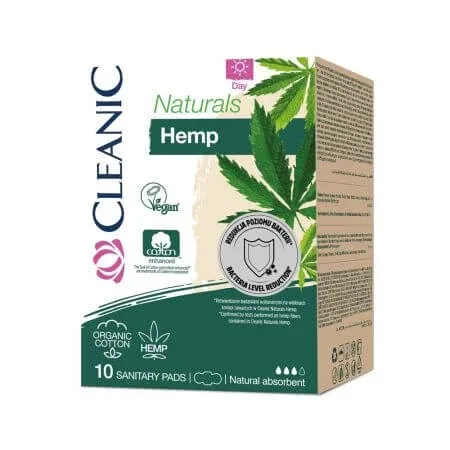 Absorbante din bumbac si canepa, 10 bucati, Cleanic — preț și oferte