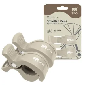 Cleme multifunctionale pentru carucior, Beige, 2 bucati, Sipo