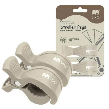 Cleme multifunctionale pentru carucior, Beige, 2 bucati, Sipo — preț și oferte