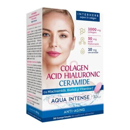 Colagen, Acid Hialuronic si Ceramide Aqua Intense, Interherb — preț și oferte