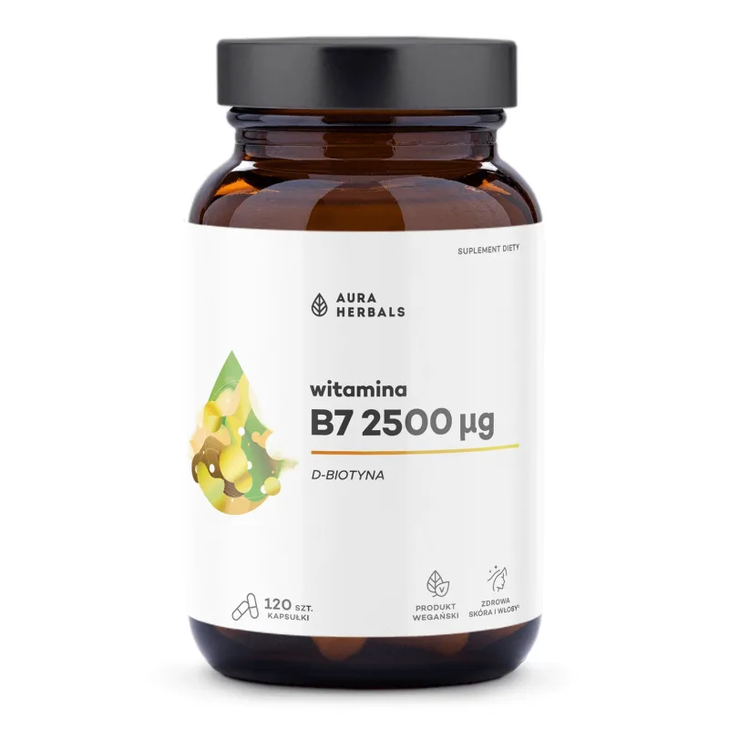 Aura Herbals Vitamina B7 2500 µg, biotină, 120 capsule — preț și oferte