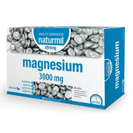 Magnesium Strong 3000 mg, 20 fiole buvabile, Naturmil — preț și oferte