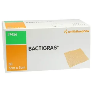 Bactigras, pansament cu parafină, steril, 5 cm x 5 cm, 50 bucăți