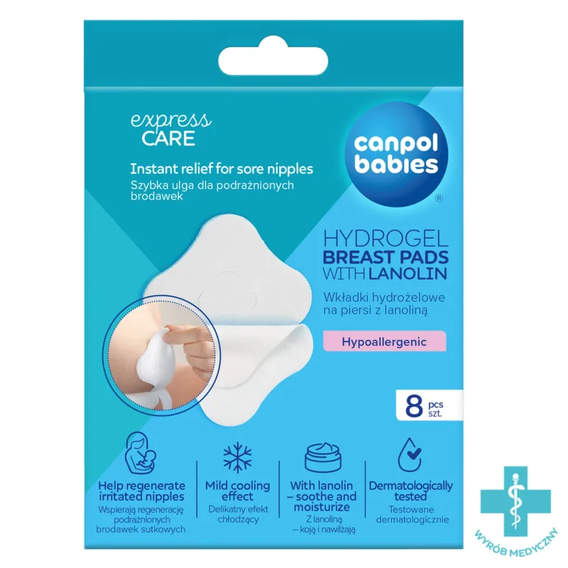 Canpol Babies, tampoane de sân hidrogel calmante cu lanolină, 8 buc — preț și oferte