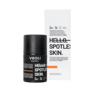 Veoli Botanica Hello, Spotless Skin, cremă cu spectru larg de protecție împotriva foto-îmbătrânirii, pentru pielea cu hiperpigmentare, SPF 50+, 50 ml