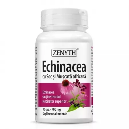 Echinacea cu Soc si Muscata Africana, 700 mg, 30 capsule, Zenyth — preț și oferte