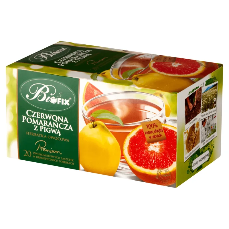 Bi Fix, Premium Red Orange with Quince, ceai de fructe, 20 pliculețe — preț și oferte