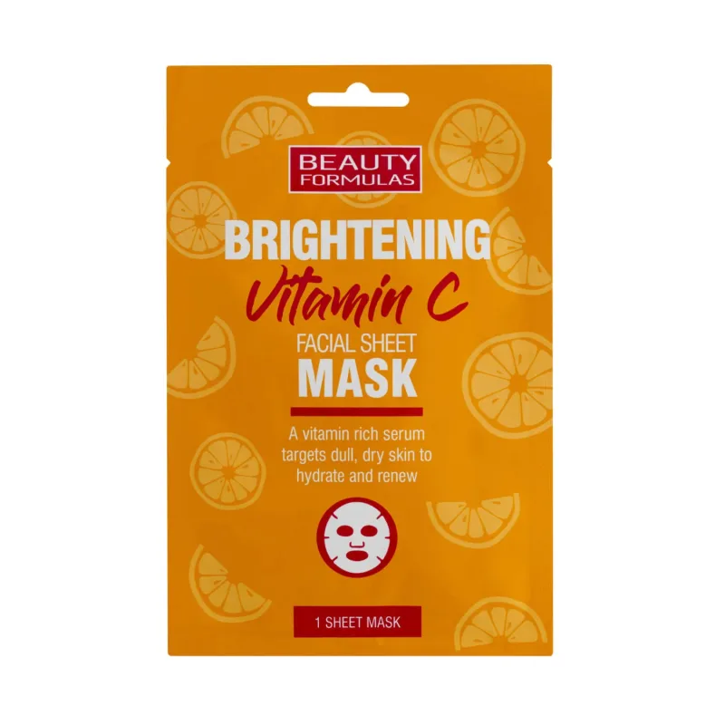 Beauty Formulas Brightening Vitamin C, mască de iluminare a țesăturilor cu vitamina C, 1 bucată — preț și oferte