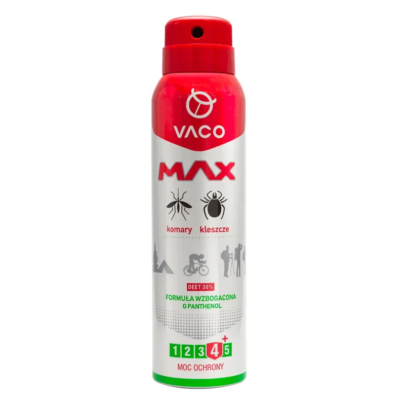 Vaco Max, spray pentru țânțari și căpușe, cu pantenol, DEET 30%, 100 ml — preț și oferte