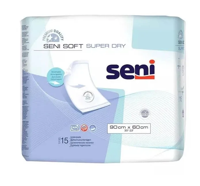 Seni Soft Super Dry underpads 90 x 60 15 buc — preț și oferte