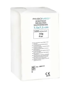 Comprese nețesute Pasomed 7,5 x 7,5 cm, 100 bucăți - Durată lungă de viață!