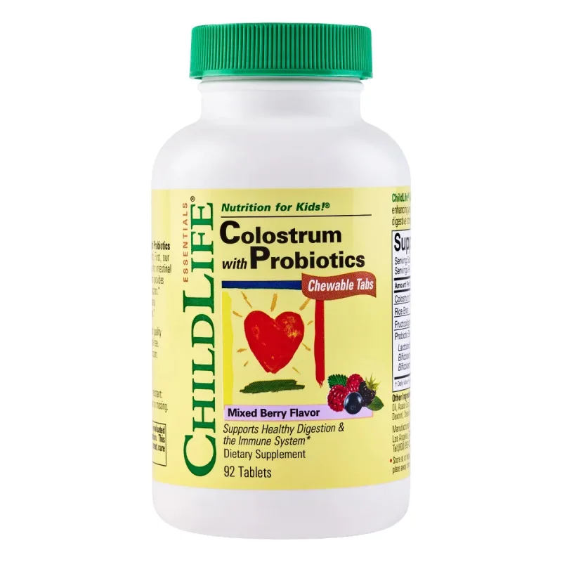 Colostrum with Probiotics Chewable Tabs, 92 tablete masticabile, Childlife Essentials SECOM — preț și oferte