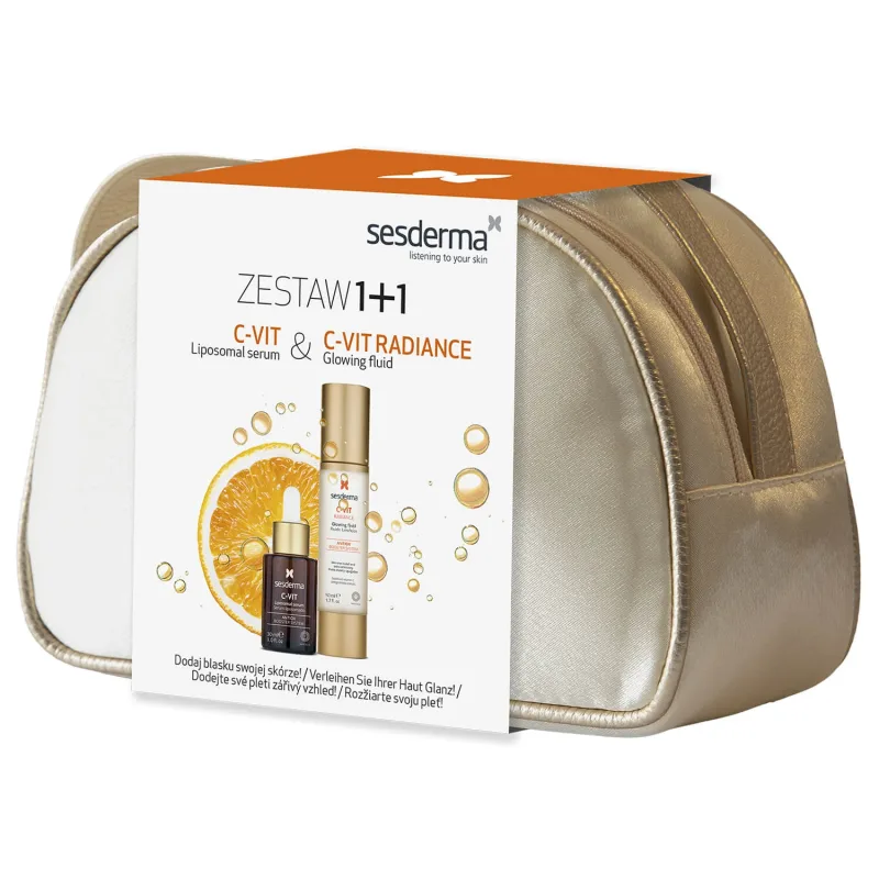 Sesderma C-Vit kit, ser de față lipozomic, 30 ml + C-Vit Radiance, cremă de față iluminatoare, 50 ml — preț și oferte