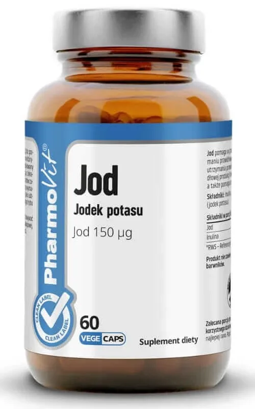 Iod (iodură de potasiu 150µg) 60 capsule vegetale Clean Label Pharmovit — preț și oferte