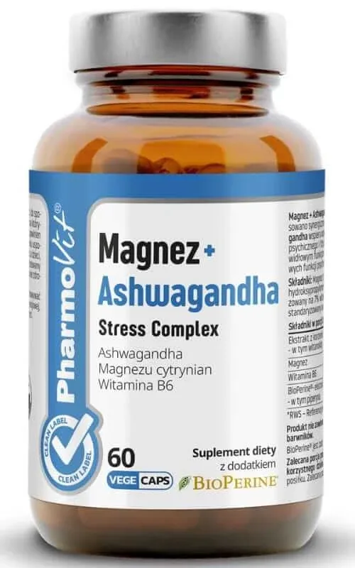 Magneziu + Ashwagandha Stress Complex 60 capsule PharmoVit Clean Label — preț și oferte