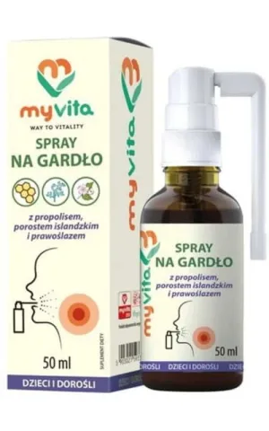 Spray pentru gât cu propolis, lichen islandez și hrean 50ml MyVita