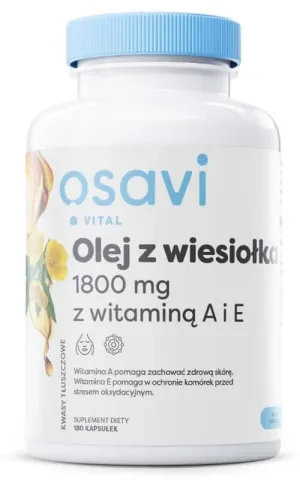 Ulei de Evening Primrose cu vitaminele A și E 180 capsule Osavi