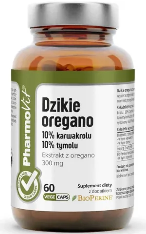 Oregano sălbatic 10% carvacrol 10% timol 60 capsule Pharmovit Clean Label
