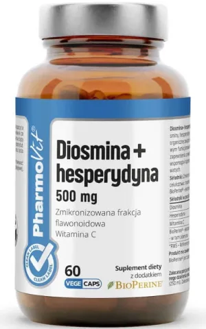 Diosmin + Hesperidin 500 mg 60 capsule Pharmovit Clean Label