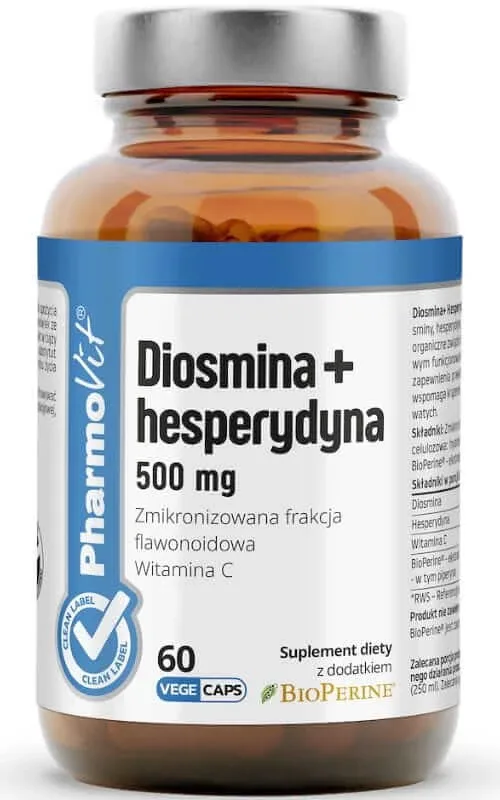 Diosmin + Hesperidin 500 mg 60 capsule Pharmovit Clean Label — preț și oferte
