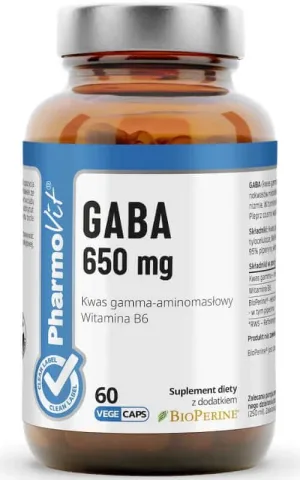 GABA 650 mg 60 capsule Pharmovit Clean Label