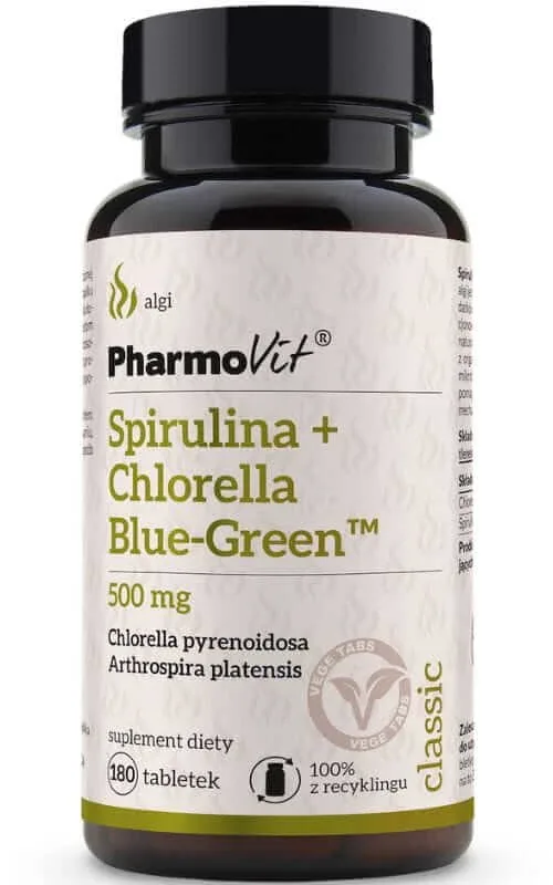 Spirulina + Chlorella Blue-Green 500 mg 180 comprimate Classic Pharmovit — preț și oferte