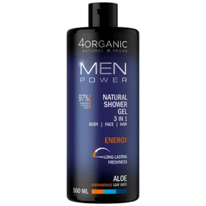 4Organic Men Power, gel de duș natural 3în1, Energie, 500 ml