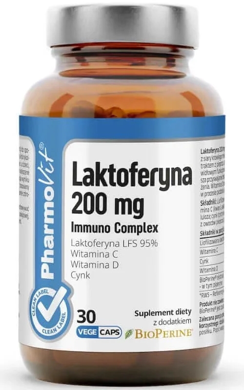 Lactoferrina 200 mg Complex imunitar 30 capsule Pharmovit Clean Label — preț și oferte