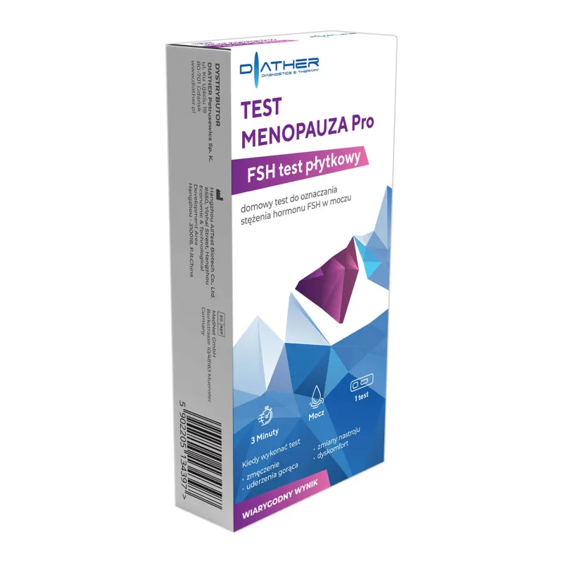 Diather Test Menopause Pro, test la domiciliu pentru determinarea nivelului de FSH în urină, 1 buc — preț și oferte