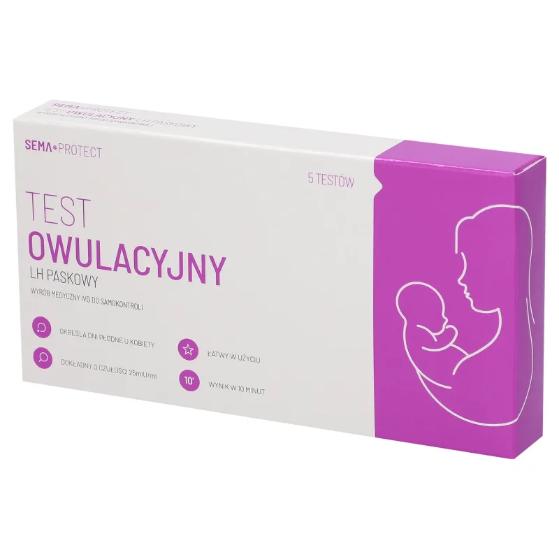 SEMA Protect, test cu bandă de ovulație LH, sensibil 25 mIU/ml, 5 unități — preț și oferte