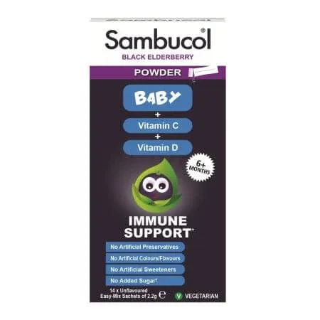Vitamine pentru bebelusi si copii mici 6 luni+ Baby, 14 plicuri, Sambucol — preț și oferte