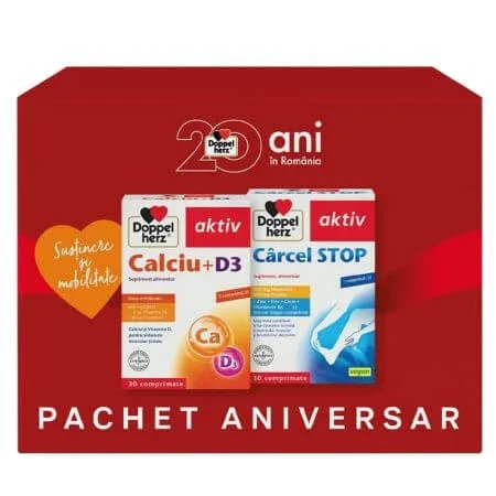 Pachet Calciu + D3 Aktiv 30 comprimate + Carcel Stop 30 comprimate, Doppelherz — preț și oferte