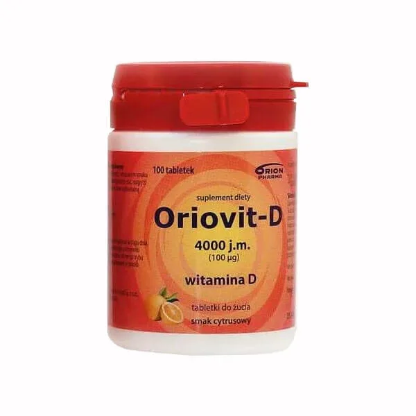 Oriovit-D 4000 UI, aromă de citrice, 100 comprimate masticabile — preț și oferte