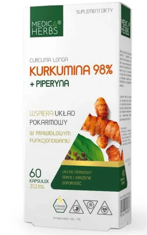 Curcumin 98% + Piperine 60 capsule Medica Herbs — preț și oferte