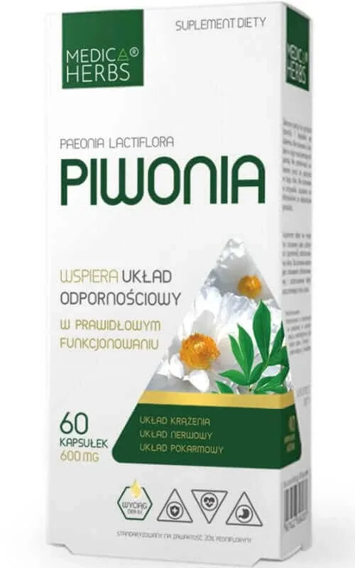 Peony 600mg, 60 capsule Medica Herbs — preț și oferte