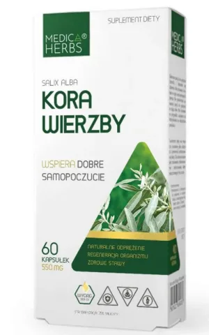 Scoarță de salcie 550 mg 60 capsule MEDICA HERBS