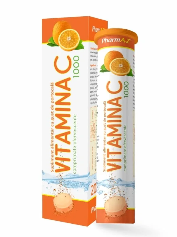 Vitamina C Orange 1000mg, 20 comprimate efervescente, PharmA-Z — preț și oferte