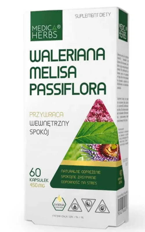 Valeriană Melissa Passiflora 60 capsule Medica Herbs — preț și oferte