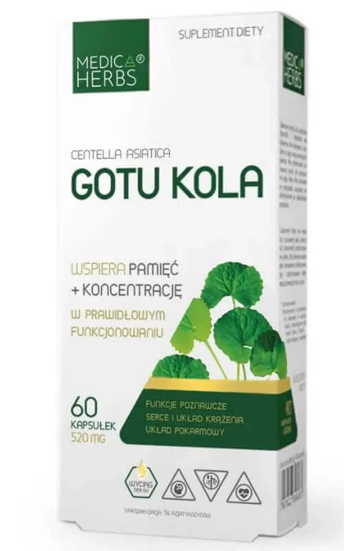 Gotu Kola 520 mg, 60 capsule Medica Herbs — preț și oferte