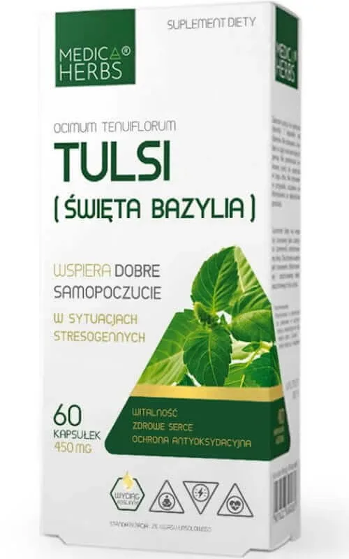 Tulsi (Busuioc Sfânt) 450mg, 60 capsule Medica Herbs — preț și oferte