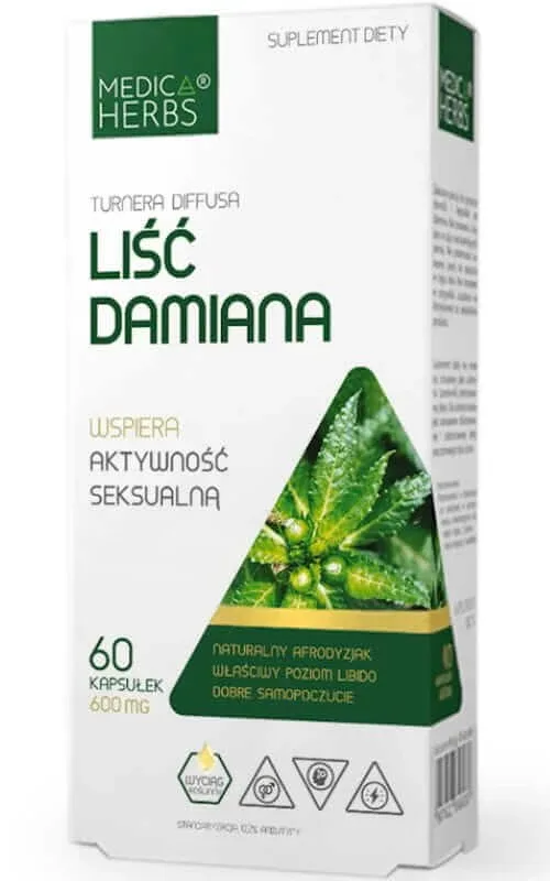 Damiana frunze 600mg, 60 capsule Medica Herbs — preț și oferte