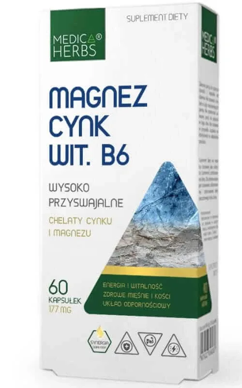 Magneziu Zinc Vitamina B6, 60 capsule Medica Herbs — preț și oferte